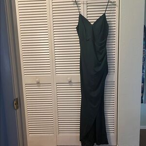 Elegant (Large ) Hunter Green Spaghetti Strap Dress